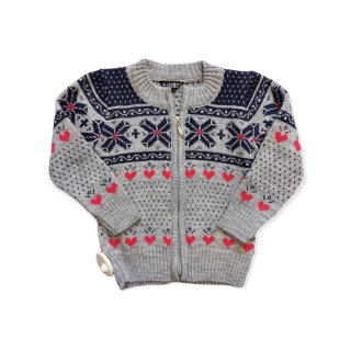 Dievčenský sveter - srdiečko sivé veľ. 116, 122