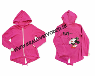 Dievčenská dlhšia mikina Minnie - ružová veľ. 10 rokov
