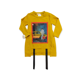 Dievčenská mikina/tričko - horčicovo žltá veľ. 146, 158