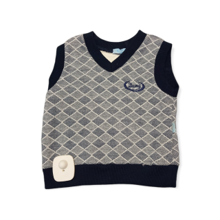 Chlapčenská vestička - modro béžová veľ. 68, 86