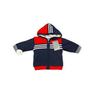 Chlapčenský podšitý sveter/bundička - modrý veľ. 68