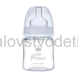 Canpol babies Antikoliková fľaša so širokým hrdlom EasyStart 120 ml PP ROYAL BABY modrá