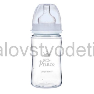 Canpol babies Antikoliková fľaša so širokým hrdlom EasyStart 240 ml PP ROYAL BABY modrá