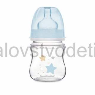 Canpol babies Antikoliková fľaša so širokým hrdlom EasyStart 120 ml PP NEWBORN BABY modrá