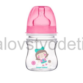 Canpol babies Antikoliková fľaša so širokým hrdlom EasyStart 120 ml PP TOYS ružová