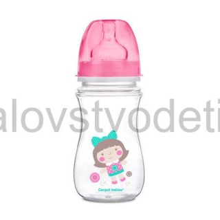 Canpol babies Antikoliková fľaša so širokým hrdlom EasyStart 240 ml PP TOYS ružová