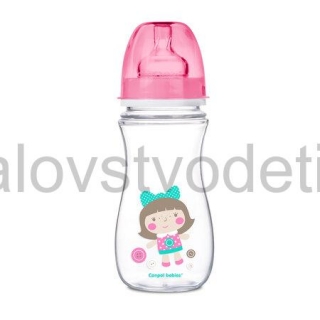 Canpol babies Antikoliková fľaša so širokým hrdlom EasyStart 300 ml PP TOYS ružová