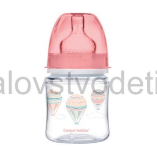 Canpol babies Antikoliková fľaša so širokým hrdlom EasyStart 120 ml PP IN THE CLOUDS ružová