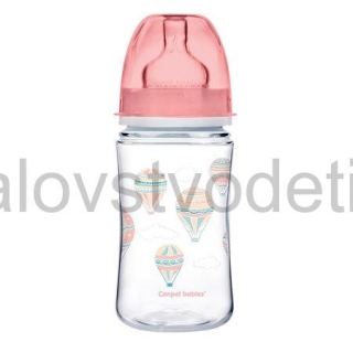 Canpol babies Antikoliková fľaša so širokým hrdlom EasyStart 240 ml PP IN THE CLOUDS ružová