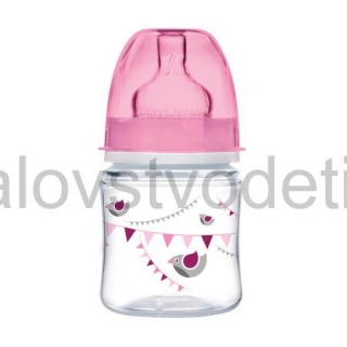 Canpol babies Antikoliková fľaša so širokým hrdlom EasyStart 120 ml PP LET'S CELEBRATE ružová