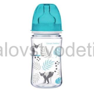 Canpol babies Antikoliková fľaša so širokým hrdlom EasyStart 240 ml PP JUNGLE modrá
