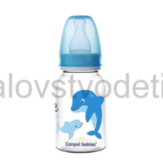 Canpol babies Fľaša s úzkym hrdlom 120 ml LOVE&SEA modrá