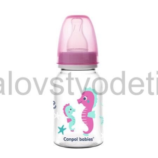 Canpol babies Fľaša s úzkym hrdlom 120 ml LOVE&SEA ružová