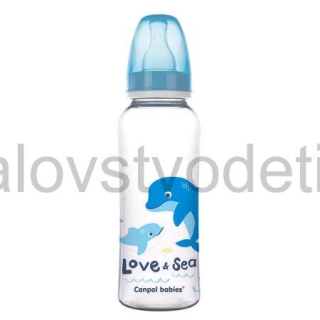 Canpol babies Fľaša s úzkym hrdlom 250 ml LOVE&SEA modrá