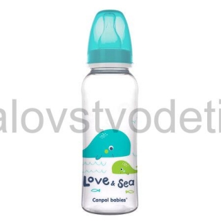 Canpol babies Fľaša s úzkym hrdlom 250 ml LOVE&SEA zelená