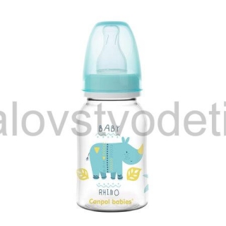 Canpol babies Fľaša s úzkym hrdlom 120 ml Africa - modrá