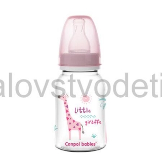 Canpol babies Fľaša s úzkym hrdlom 120 ml Africa - ružová 