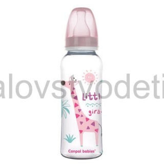 Canpol babies Fľaša s úzkym hrdlom 250 ml Africa - ružová