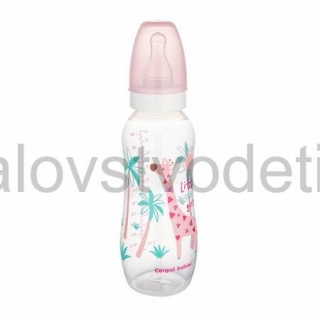 Canpol babies Fľaša s úzkym hrdlom 330 ml Africa - ružová