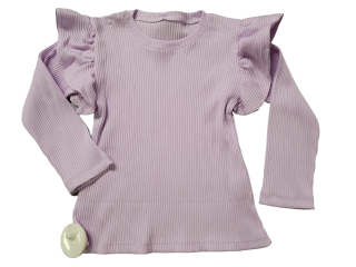 Dievčenské tričko s volánmi tenší vrúbok fialové veľ. 98