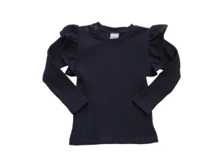 Dievčenské tričko s volánmi čierne veľ. 92, 104