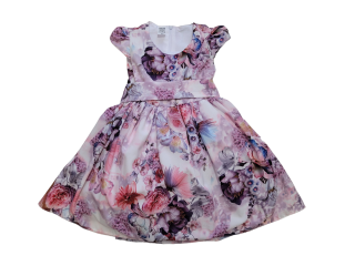 Šaty kvety ružové veľ. 110-128