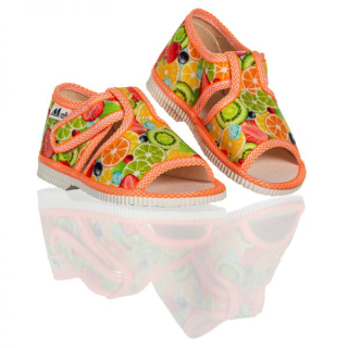 Detské papučky Manik otvorené 1S - Ovocie veľ. 22