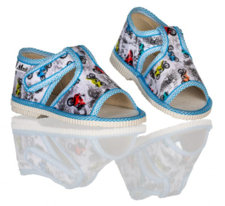 Detské papučky Manik otvorené 1S - Motorky veľ. 27, 29