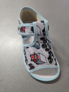 Detské papučky Manik otvorené 1S - Nákladné autá /2  veľ. 20