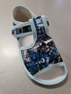 Detské papučky Manik otvorené 1S - modro čierne veľ. 24, 36