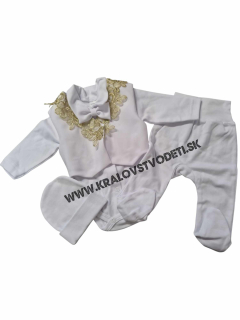 Bielo zlatý chlapčenský set veľ. 56