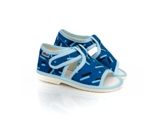 Detské papučky Manik otvorené 1S - čiarky CH veľ. 28, 33, 35, 36