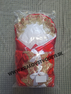 Perinka - Červená + zlatá krajka