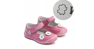 Poltopánky baleríny, KOŽA ľahká, SUCHÁ ZIPS, mäkké, pohodlné, Wojtyłko ružové veľ. 21-27