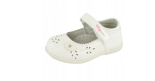 Poltopánky baleríny v.KOŽA ľahké jednoduché obúvanie SUCHÝ ZIPS Wojtyłko biele veľ. 19, 26, 27