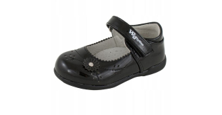 Poltopánky baleríny v.KOŽA ľahké jednoduché obúvanie SUCHÝ ZIPS Wojtyłko čierné veľ. 20-27