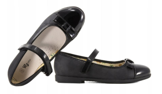 Dievčenské spoločenské baleríny WOJTYŁKO čierne veľ. 25-37