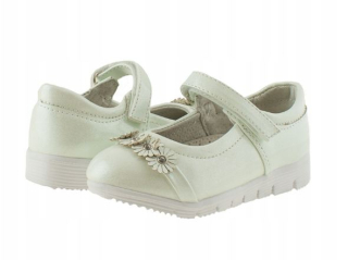 Baleríny baleríny v.KOŽA SUCHÝ ZIPS Wojtyłko perleťové biele - veľ. 26, 27