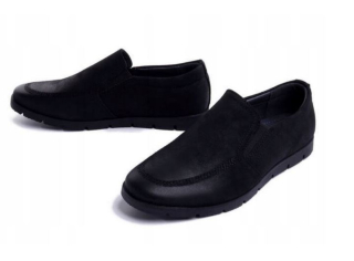 Chlapčenksé/spoločenské poltopánky Wojtyłko, kožené čierne veľ. 26-29