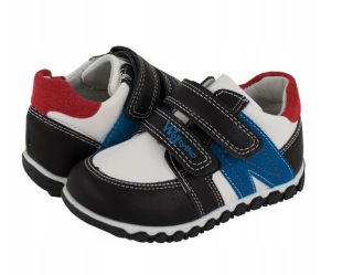 Chlapčenské botasky vo vnútri KOŽA Wojtyłko čierna+červená veľ. 22, 26, 27