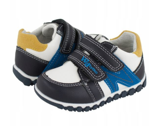 Chlapčenské botasky vo vnútri KOŽA Wojtyłko čierna+žltá veľ. 23-27