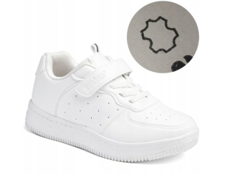 UNI Športové MÓDNE tenisky, vnútro KOŽA Axim biele veľ. 22-30