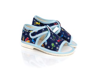 Detské papučky Manik otvorené 1S - fudbalisti veľ. 33