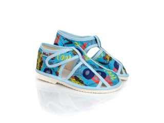 Detské papučky Manik uzavreté 2S - auta/6 veľ. 19, 24