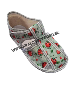 Detské papučky Manik uzavreté 2S - lienky veľ. 25