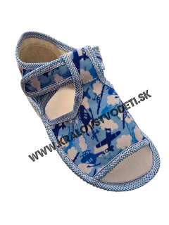 Detské papučky Manik otvorené 1S - lietadlá veľ. 26, 31