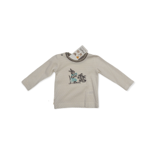 Dievčenské tričko šedo hnedé zajace veľ. 86