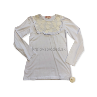 Dievčenské biele tričko veľ. 134, 140, 164