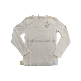 Dievčenské biele tričko kvet veľ. 164
