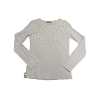 Dievčenské biele tričko s korálkami veľ. 14rokov